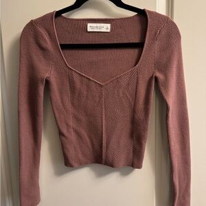 Abercrombie & Fitch Dusty Rose Ribbed Top